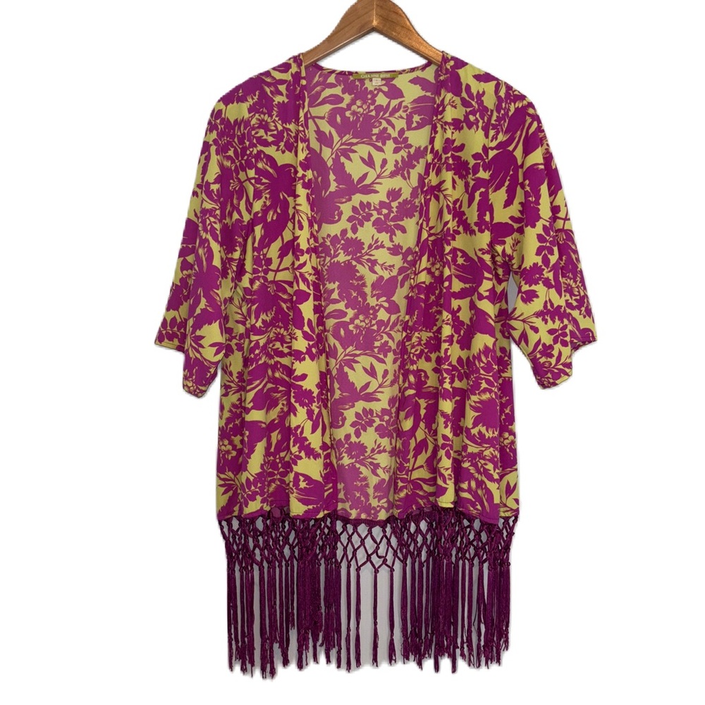 Gianni Bini Fringe Open Jacket Size Small